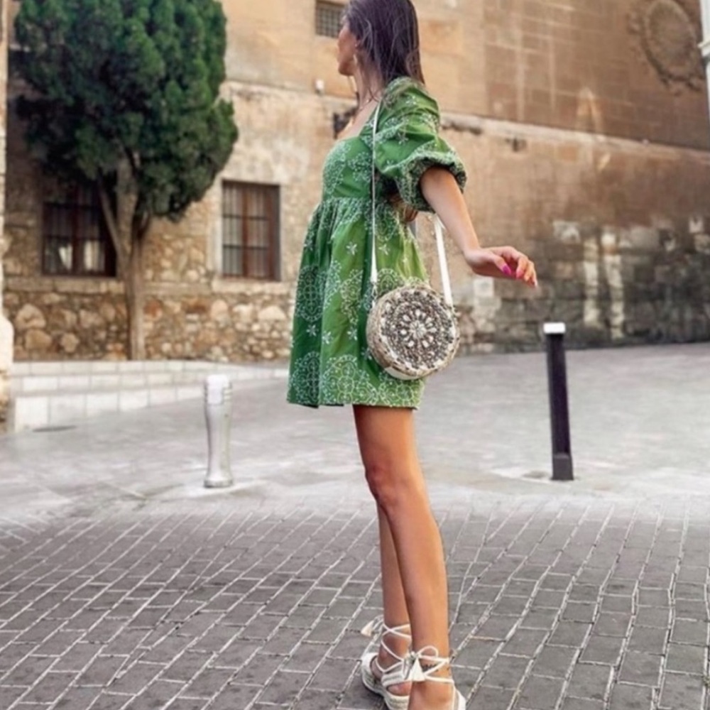 Mango green dress